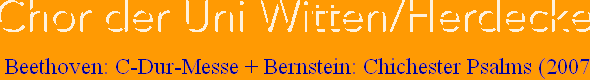 Beethoven: C-Dur-Messe + Bernstein: Chichester Psalms (2007)