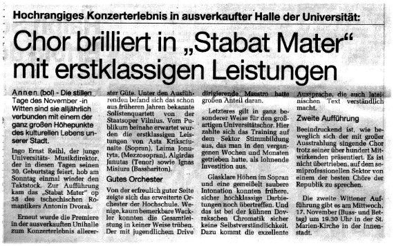 Ruhrnachrichten 16.11.99